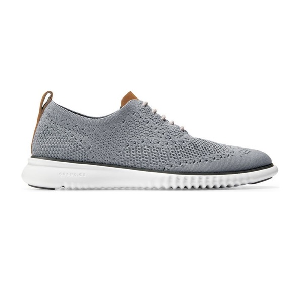 Cole Haan 2.ZeroGrand Stitchlite Knit Wingtip Ironstone Vapor Gray White 13 NIB - Picture 2 of 16